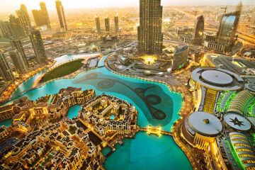 Dubai Skyscraper and Burj Khalifa, United Arab Emirates