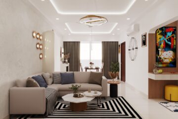 Living room interior design team by interiosplash