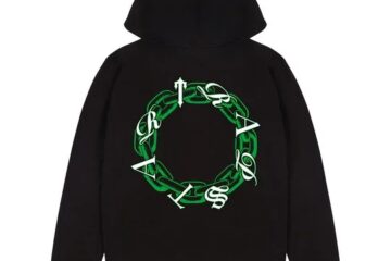 New Chain Script Hoodie -Black – Green1